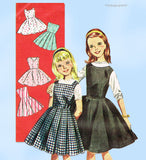 1960s Original Vintage Butterick Pattern 9914 Uncut Girls Jumper Dress Size 12