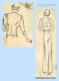 Du Barry 1900B: 1930s Stunning Uncut Dress or Gown Sz 38 B Vintage Sewing Pattern