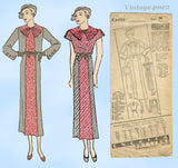 Excella 4429: 1930s Misses Dress & Jacket Set Sz 32 B Vintage Sewing Pattern