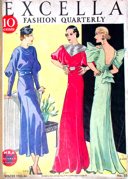 Digital Download 1930s Excella Winter 1933 1934 Quarterly Pattern Catalog 36 pgs