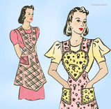 Mail Order H6726: 1930s 40s Charming Misses Heart Bib Apron  Vintage Sewing Pattern