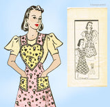 Mail Order H6726: 1930s 40s Charming Misses Heart Bib Apron  Vintage Sewing Pattern