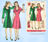 Hollywood 1482: 1940s Misses WWII Party Dress Sz 34 B Vintage Sewing Pattern