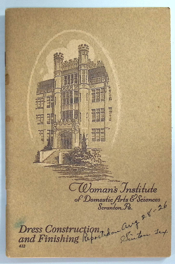 1920s Woman's Institute Sewing Book 413-2 Dressmaking Finishes & Trimming