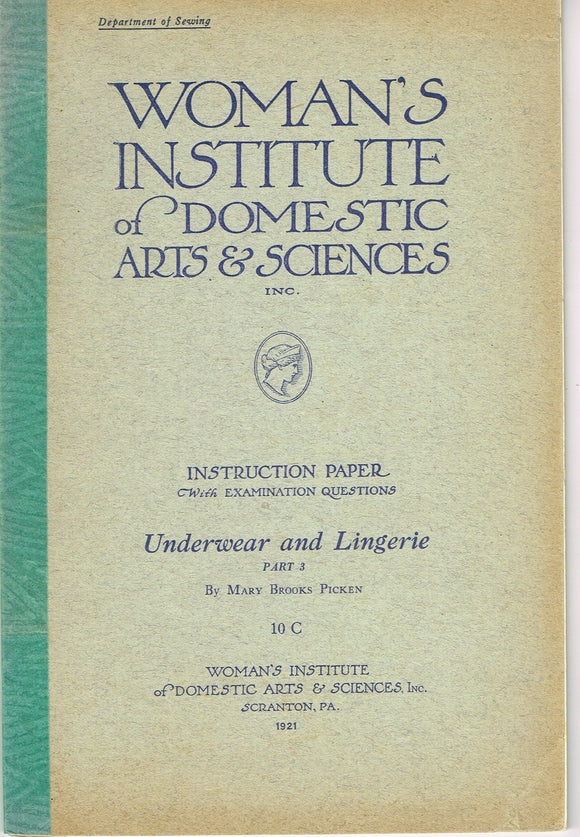 1920s Brooks Picken Woman's Institute Sewing Book 10C Underwear & Lingerie Pt 3