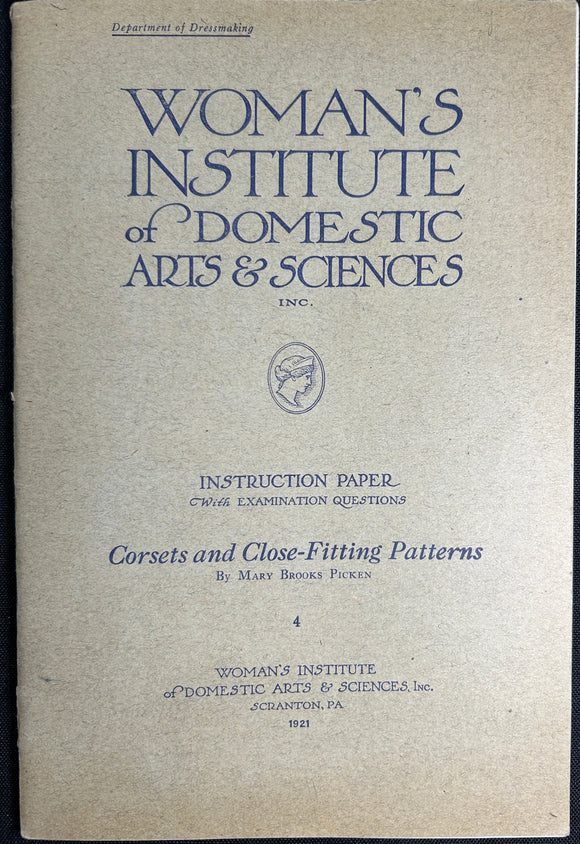 1920s Brooks Picken Woman's Institute Sewing Book 4 Corsets & Close Fitting Patterns