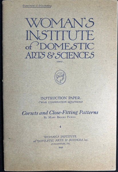 1920s Brooks Picken Woman's Institute Sewing Book 4 Corsets & Close Fitting Patterns