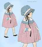 Ladies Home Journal 2205: 1920s Toddler Girls Cape Sz 8 Vintage Sewing Pattern