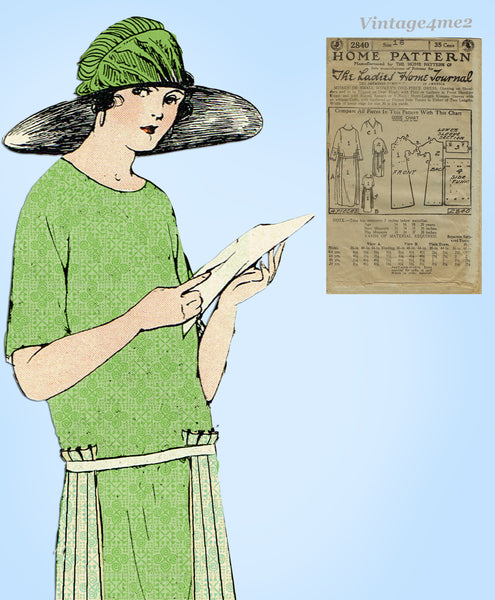 Ladies Home Journal 2840: 1920s Uncut Designer Dress Vintage Sewing Pattern