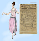 Ladies Home Journal 3435: 1920s Misses Tucked Dress Sz 42 Vintage Sewing Pattern UNCUT