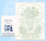 1940s Laura Wheeler Embroidery Transfer 411 Lazy Daisy Floral Basket Cutwork