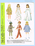 1960s Vintage McCalls Sewing Pattern 2182 Large 20 to 25 In Ruthie Doll Clothes