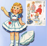 1960s Vintage McCalls Sewing Pattern 2412 28-30 Inch Toddler Girl Doll Clothes