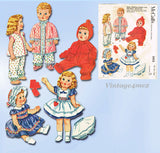 1960s Vintage McCalls Sewing Pattern 2412 28-30 Inch Toddler Girl Doll Clothes