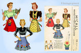 1930s Original Vintage McCall Sewing Pattern 725 Pleated Apron w Flower Apps