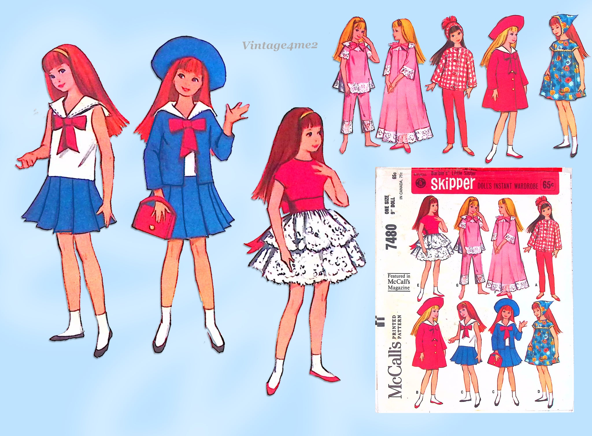 1960s Vintage McCalls Sewing Pattern 7480 9 In Skipper Doll Clothes –  Vintage4me2