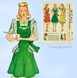 McCall 917: 1940s Misses WWII Farm Kitchen Pinafore Apron Sewing Pattern