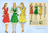 McCall 917: 1940s Misses WWII Farm Kitchen Pinafore Apron Sewing Pattern