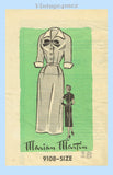 1950s Vintage Marian Martin Pattern 9108 Misses Slender Dress Size 36 Bust