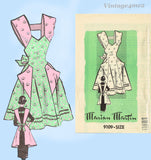 Marian Martin 9109: 1950s Misses Flattering Fitted Apron Sz SM Vintage Sewing Pattern