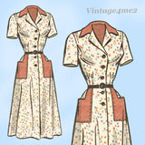 Marian Martin 9119: 1950s Classic Misses Shirtwaist Dress Sz 40 B Vintage Sewing Pattern