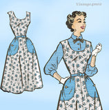 1950s Vintage Marian Martin Sewing Pattern 9263 Misses Sun Dress Jumper 34B