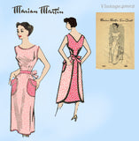 1950s Vintage Marian Martin Pattern 9281 Uncut Misses Wrap Around House Dress 36 B