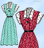 Marian Martin 9318: 1950s Misses Street Dress Sz 38 Bust Vintage Sewing Pattern