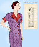 Marian Martin 9631: 1930s Uncut Misses Coat Dress Sz 40 B Vintage Sewing Pattern