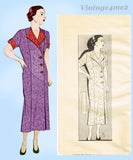 Marian Martin 9631: 1930s Uncut Misses Coat Dress Sz 40 B Vintage Sewing Pattern