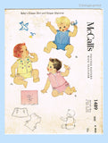 1940s Vintage McCall Sewing Pattern 1489 Cute Baby Shirt & Diaper Cover Sz 6 mos