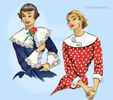 1950s Vintage McCalls Sewing Pattern 1552 Misses Dramatic Collars & Cuffs Amazing