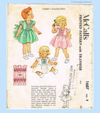 McCall 1687: 1950s Cute Toddler Girls Dress Sz 2 Vintage Sewing Pattern