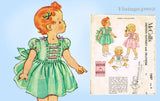 McCall 1687: 1950s Cute Toddler Girls Dress Sz 2 Vintage Sewing Pattern