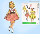 1950s Vintage McCall Sewing Pattern 2090 Uncut Girls Parasol Party Dress Sz8