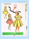 1950s Vintage McCall Sewing Pattern 2090 Uncut Girls Parasol Party Dress Sz8