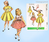 1950s Vintage McCall Sewing Pattern 2090 Uncut Girls Parasol Party Dress Sz8