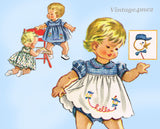 1950s Vintage McCall Sewing Pattern 2206 Cute Baby Shirt & Diaper Cover Sz 1