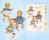 1950s Vintage McCall Sewing Pattern 2206 Cute Baby Shirt & Diaper Cover Sz 1