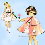 McCall's 2331: 1950s Toddler Girls Party Dress & Cape  Vintage Sewing Pattern