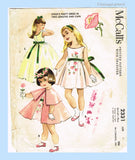 McCall's 2331: 1950s Toddler Girls Party Dress & Cape  Vintage Sewing Pattern