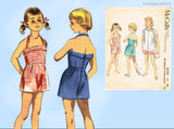 1950s Vintage McCalls Sewing Pattern 3174 Uncut Little Girls Bathing Suit Sz 10