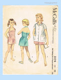 1950s Vintage McCalls Sewing Pattern 3174 Uncut Little Girls Bathing Suit Sz 10