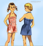 1950s Vintage McCalls Sewing Pattern 3174 Uncut Little Girls Bathing Suit Sz 10