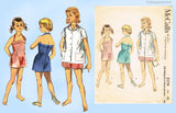 1950s Vintage McCalls Sewing Pattern 3174 Uncut Little Girls Bathing Suit Sz 10