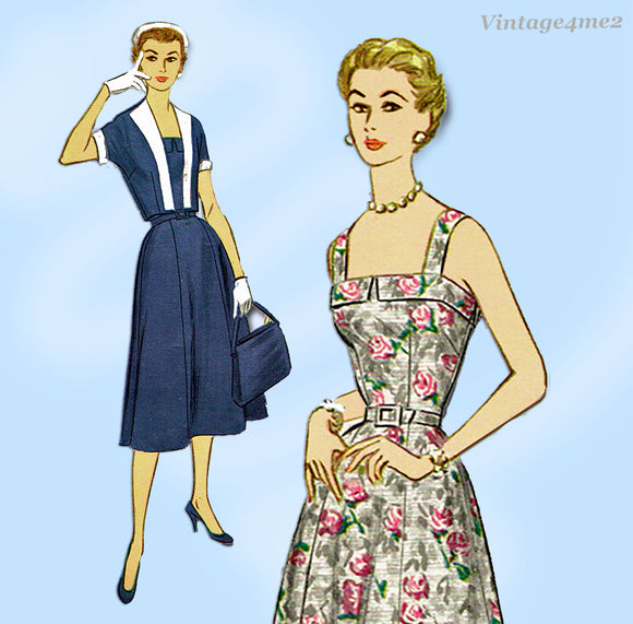 McCall 3191: 1950s Uncut Misses Sun Dress & Bolero Sz 34 B Vintage Sewing Pattern