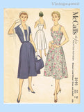 McCall 3191: 1950s Uncut Misses Sun Dress & Bolero Sz 34 B Vintage Sewing Pattern