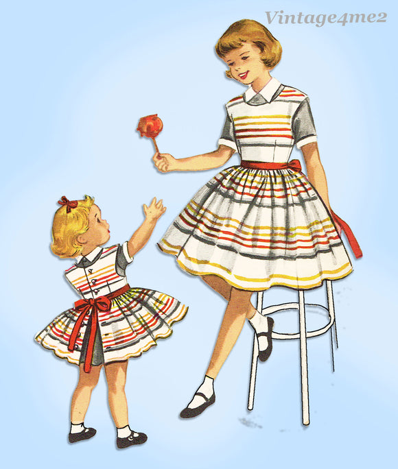 McCall's 3519: 1950s Little Girls Dress & Pinafore Size 8 Vintage Sewing Pattern