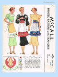 1930s Original Vintage McCall Sewing Pattern 406 Farm Kitchen Apron Darling UNCUT