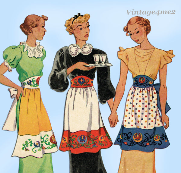 1930s Original Vintage McCall Sewing Pattern 406 Farm Kitchen Apron Darling UNCUT